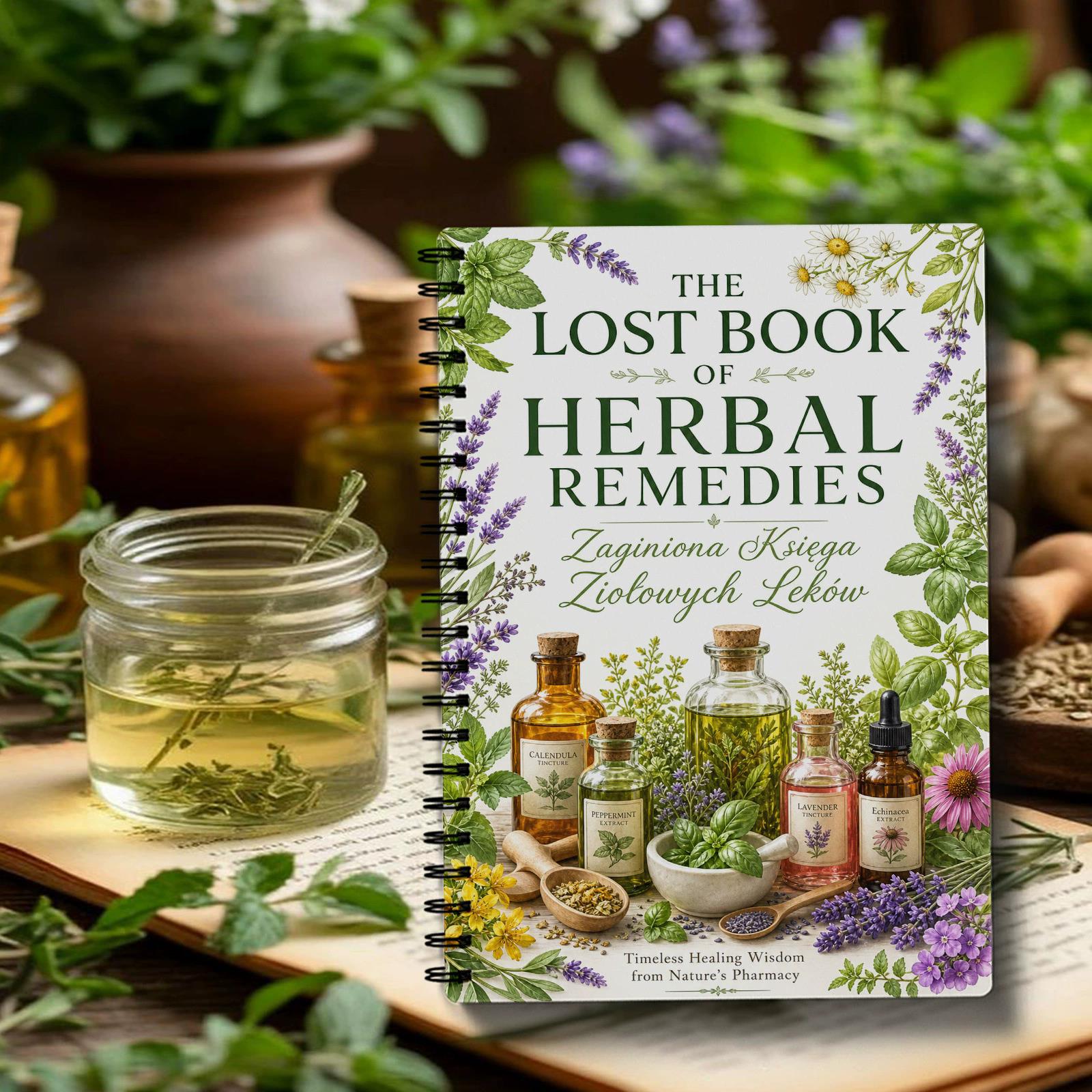 Natural Herbal Wellness - Блокнот-ежедневник «Травяные средства» (польская версия) для